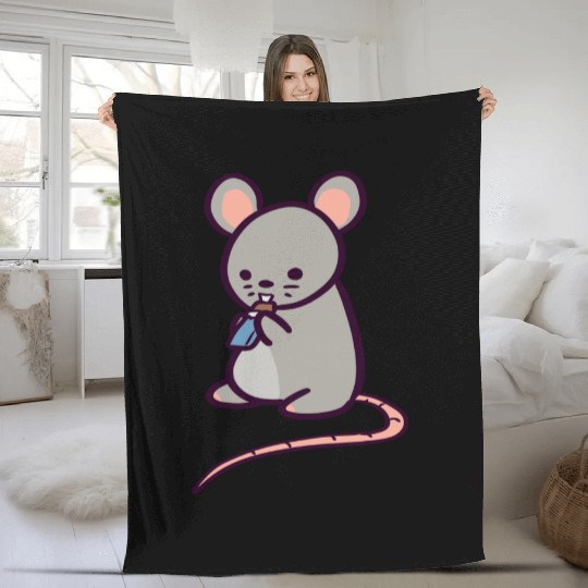 Cute Rat Candy Bar Fleece Blankets