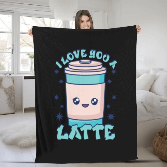 I Love You A Latte Couples Romance Fleece Blankets