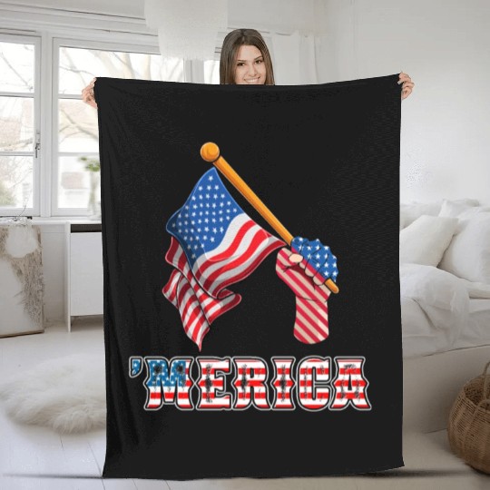 Patriotism Merica Pride US Patriots USA Fan Fleece Blankets