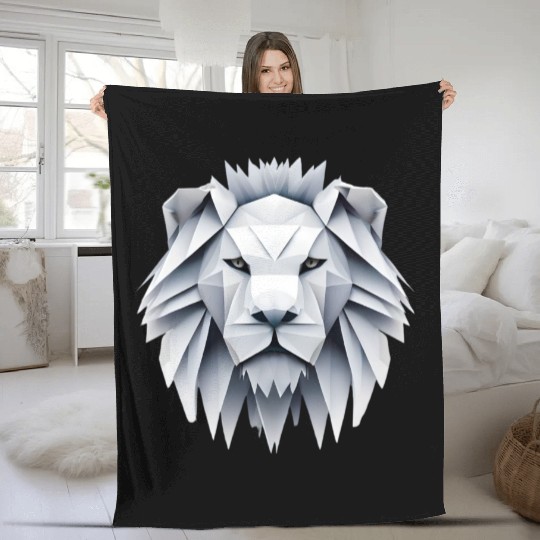 Origami lion - king of folding art Fleece Blankets