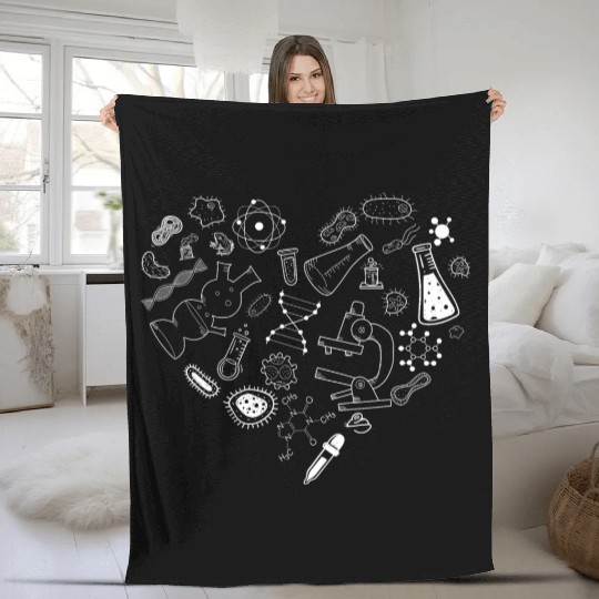 Science Student, Science Teacher Heart Science Fleece Blankets