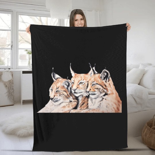 Design of lion cubs, king of the forest Fleece Blankets
