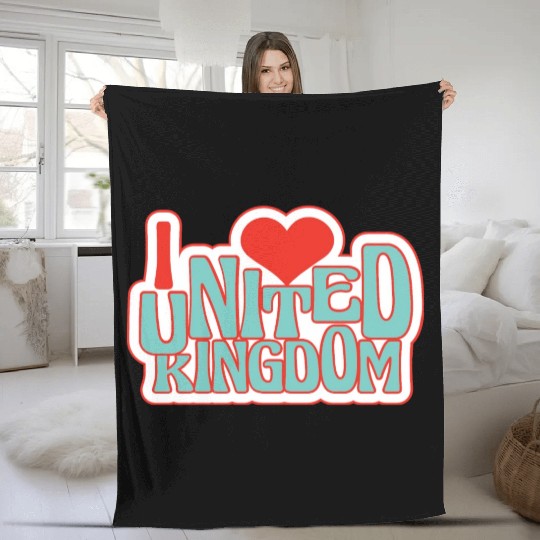 United kingdom hearts Fleece Blankets