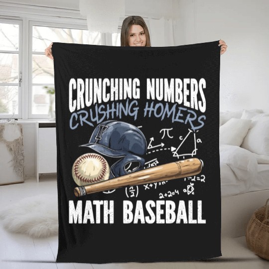 Baseball Math Lover Mathematician Baseball Player Fleece Blankets