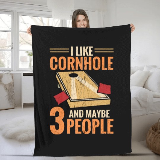 Funny Corn Hole Fleece Blankets