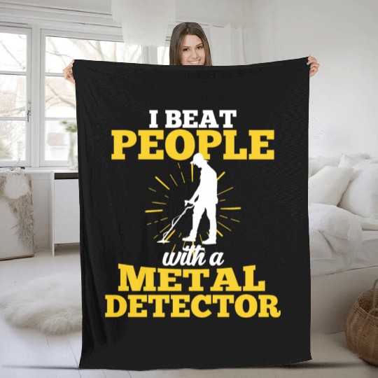 Treasure Hunting Metal Detector Geocaching Fleece Blankets