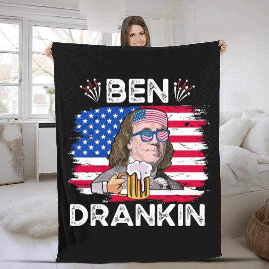 Ben Drankin US President Independence Day Fleece Blankets