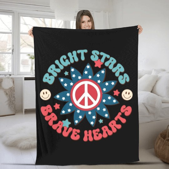 Bright Stars, Brave Hearts, Independence Day Fleece Blankets