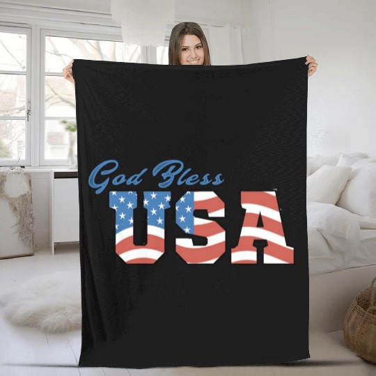 God Bless America Fleece Blankets
