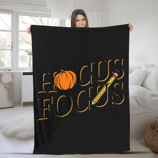 Funny Hocus Focus Teacher Appreciation Halloween Fleece Blankets