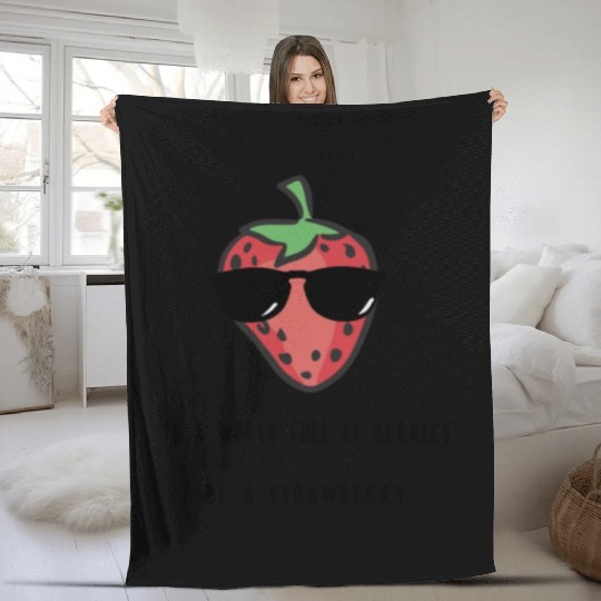 Strawberry world Fleece Blankets