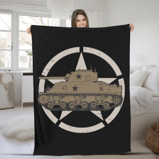 M4 Sherman | World War 2 Vehicle Fleece Blankets