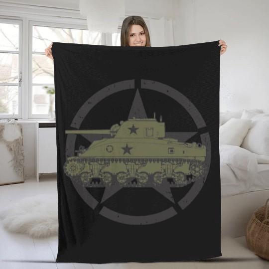 M4 Sherman | World War 2 Vehicle Fleece Blankets