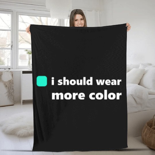 i should wear more color light green Fleece Blankets