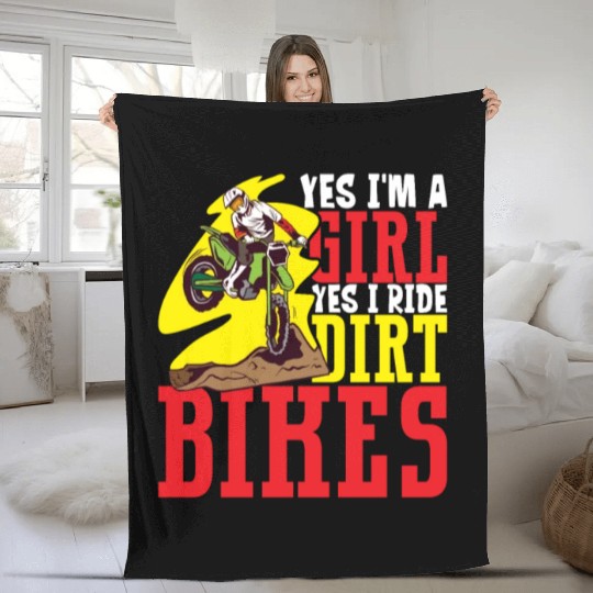 Dirt Bike Dirt Bike Riding Motocross Dirt Biking Fleece Blankets