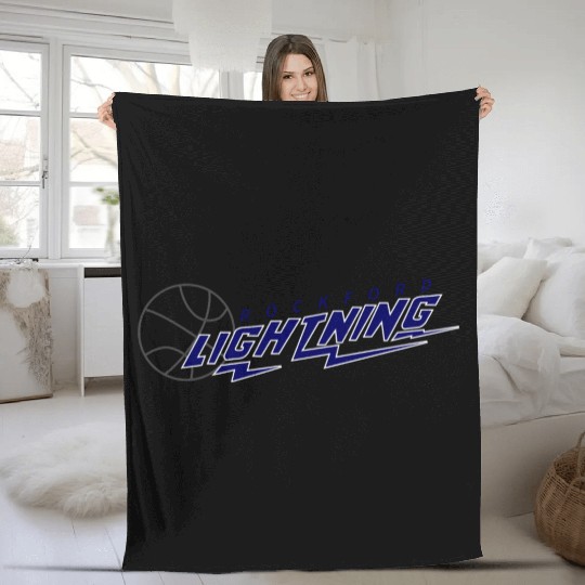 Defunct Rockford Lightning CBA Basketball 1986 Fleece Blankets