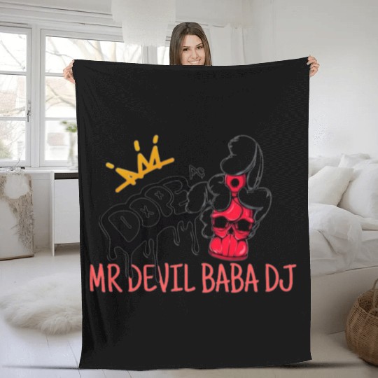 MR DEVIL BABA DJ Fleece Blankets
