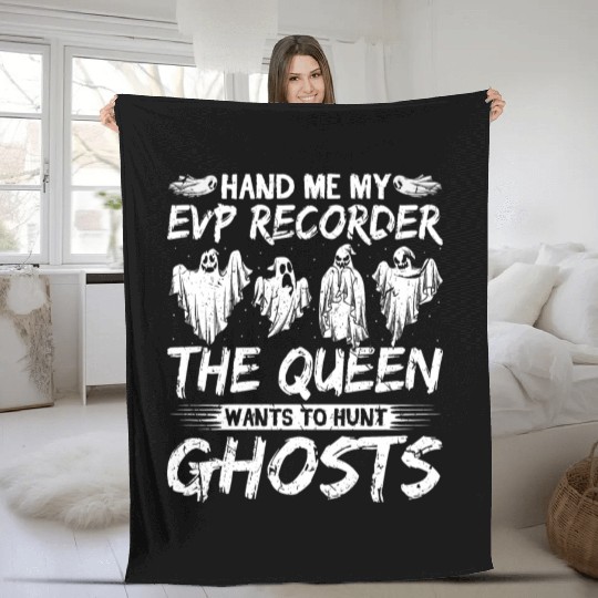 Evp Recorder Queen Ghost Hunting Fleece Blankets