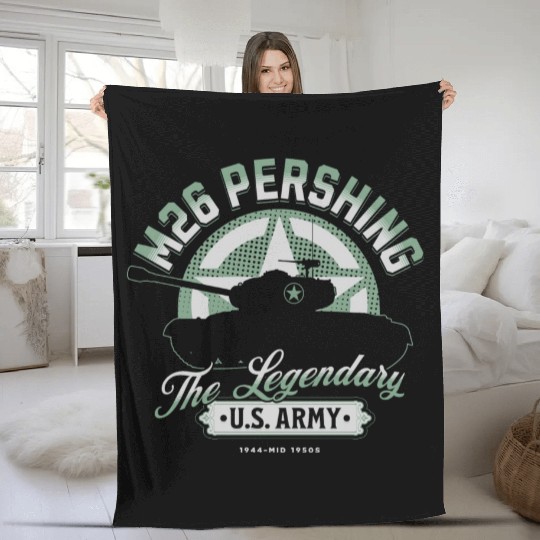 M26 Pershing | World War 2 Tank Fleece Blankets