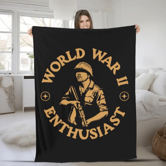 World War 2 WW2 Enthusiast Fleece Blankets