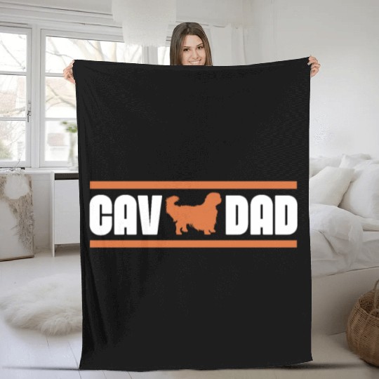 Cav Dad, Cavalier King Charles Spaniel Dad Fleece Blankets