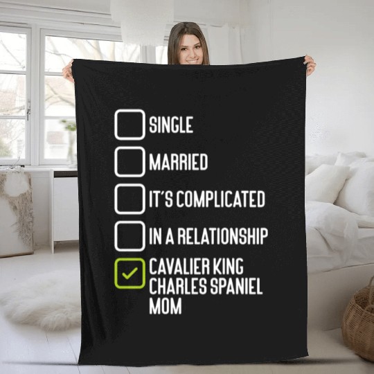 Cavalier King Charles Spaniel Mom Fleece Blankets