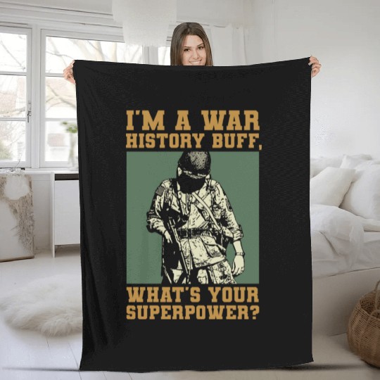 War History Buff - WW2 Enthusiast Fleece Blankets