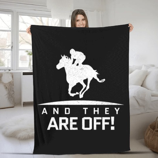 horse racing Fleece Blankets