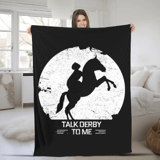 horse racing Fleece Blankets