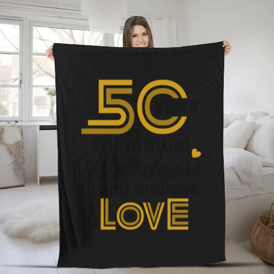 50th Wedding Anniversary Husband Wife Marriage Fleece Blankets