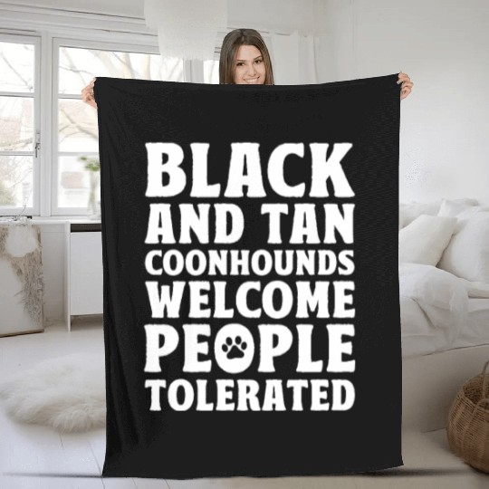 Black and Tan Coonhounds Welcome People Tolerated Fleece Blankets