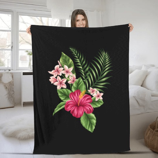 tropical savage flower Fleece Blankets