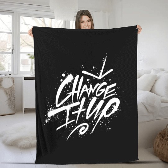 "Change It Up" White Ink Fleece Blankets
