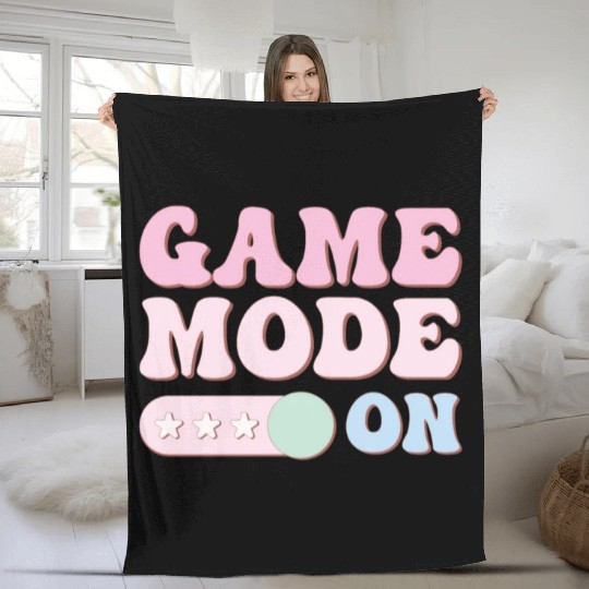 Game Mode On, Happy Game Day Fleece Blankets