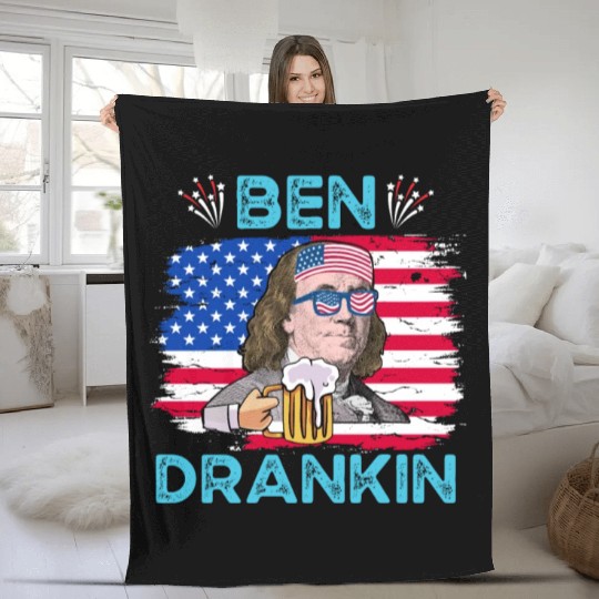 Ben Drankin US President Independence Day Fleece Blankets
