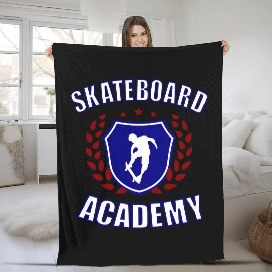 Skateboard Academy Fleece Blankets