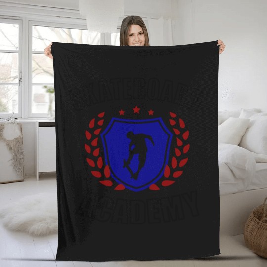 Skateboard Academy Fleece Blankets