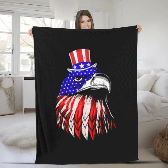 America Eagle USA Patriots American Pride Fleece Blankets