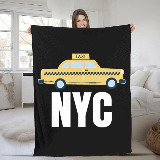 Nyc New York City Taxi Travel Usa Cities Fleece Blankets