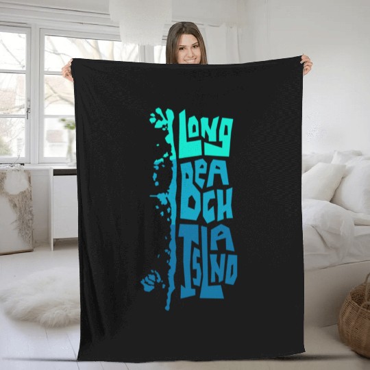 Lbi Long Beach Island Type Fleece Blankets