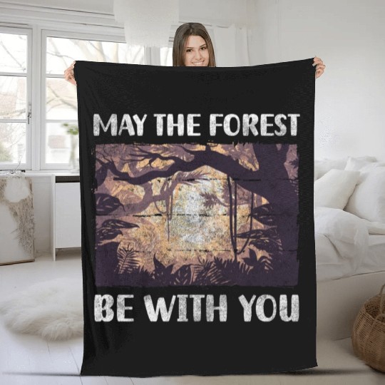 Forest Forests Wilderness Forester Fleece Blankets