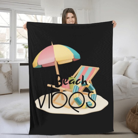 "Beach Vibes Fleece Blankets: Embrace the Sun and Sand!"
