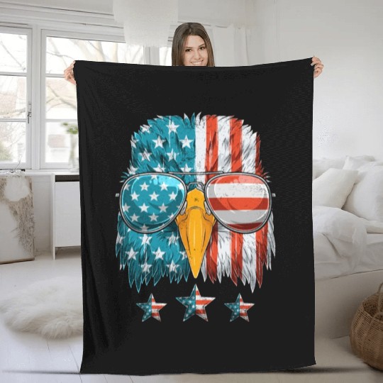 Patriots America Ealge Stars and Stripes US Pride Fleece Blankets