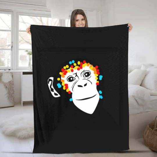 Monkey Face Monkey Monkey Fleece Blankets