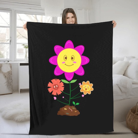 Nature Flowers And Plants Fleece Blankets