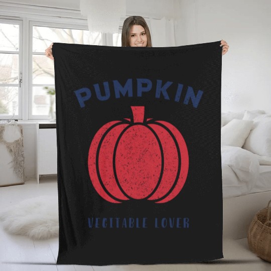 Pumpkin Vegetable Lover funny Fleece Blankets