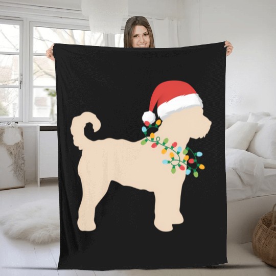 Goldendoodle Doodle Lights Necklace Puppy Fleece Blankets