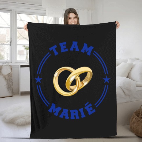 TEAM MARIE College Round Blue Fleece Blankets