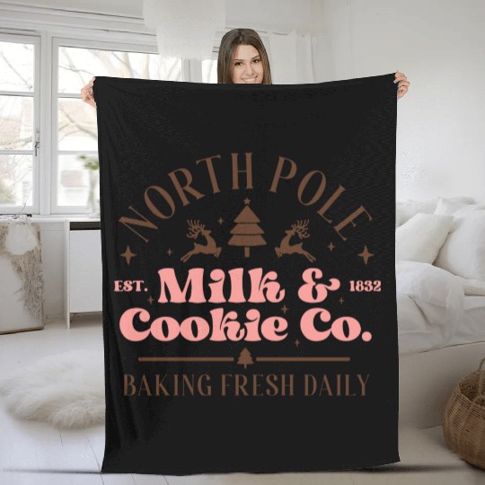 North Pole Milk Cookie Co tumblr green Fleece Blankets