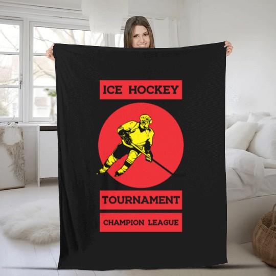 Ice hockey Fleece Blankets